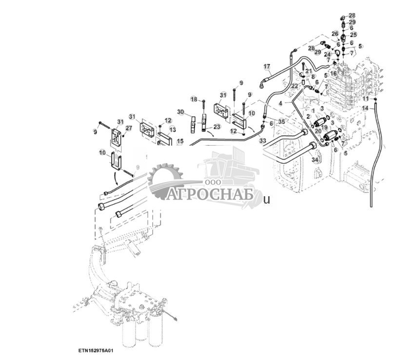 Трубопроводы SCV, стандартный расход, сцепка с задней быстроразъемной муфтой 12 дюйма, PST (12) ( - 804100) - ST849045 777.jpg